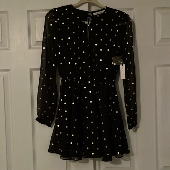 Lovers + Friends Hayley Party Dress in Gold Dot XS - Picture 2 of 13